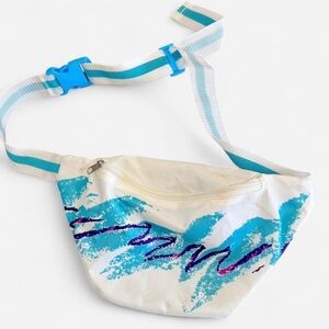 Retro Teal & Aqua Abstract Fanny Pack